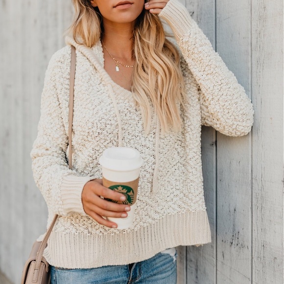 NWT Popcorn Drawstring Hoodie Sweater Sweatshirt - Picture 4 of 8